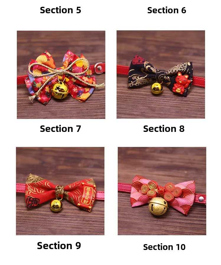 Collar rojo estilo japonés para perros pequeños