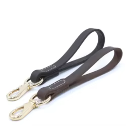 Correa corta de cuero genuino para perros – resistente y manejable