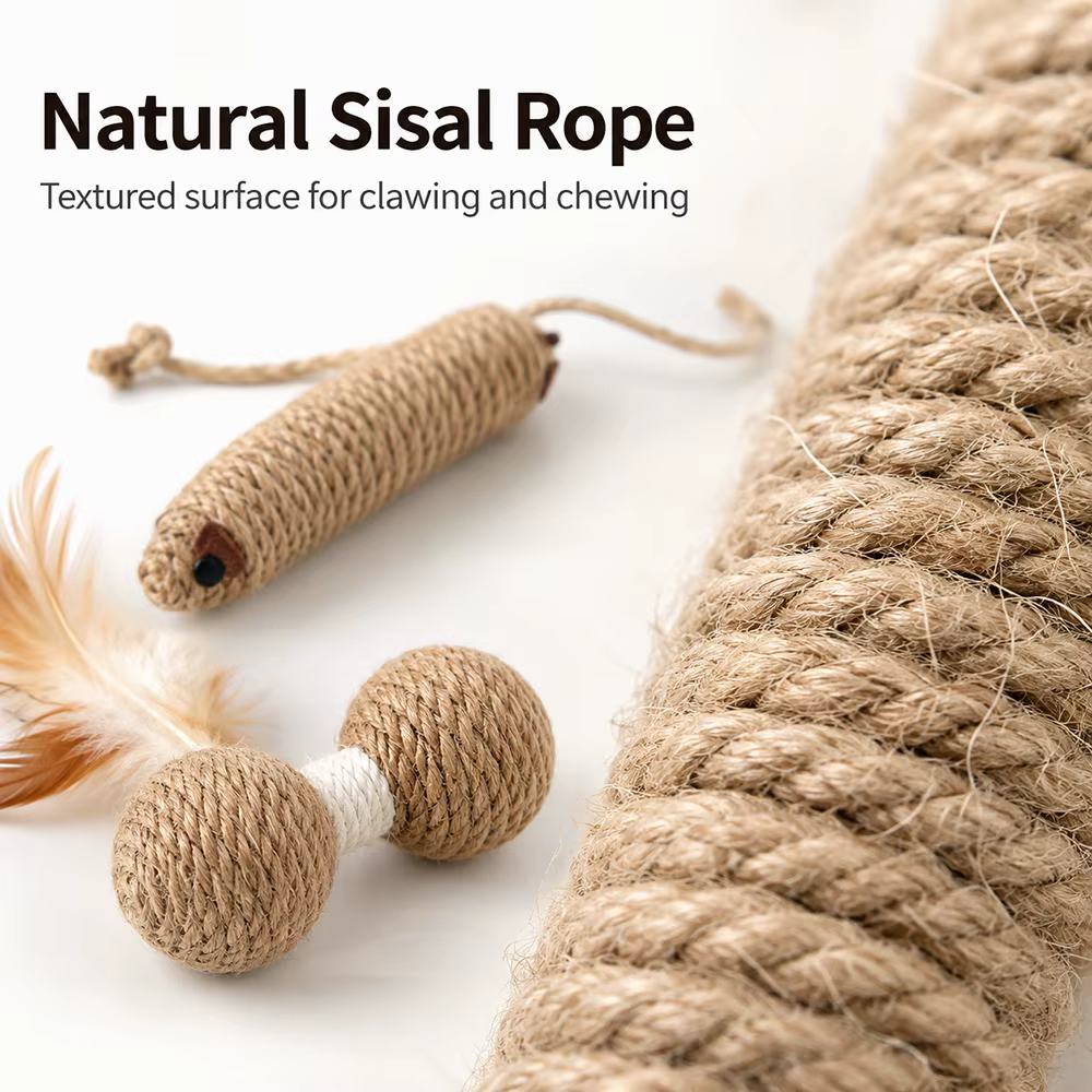 Juguetes de sisal con plumas para gatos: cuerdas para morder - imagen 2