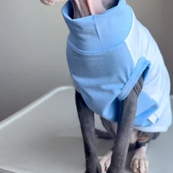 Chaleco transpirable UV de malla azul para Sphynx y perros mini