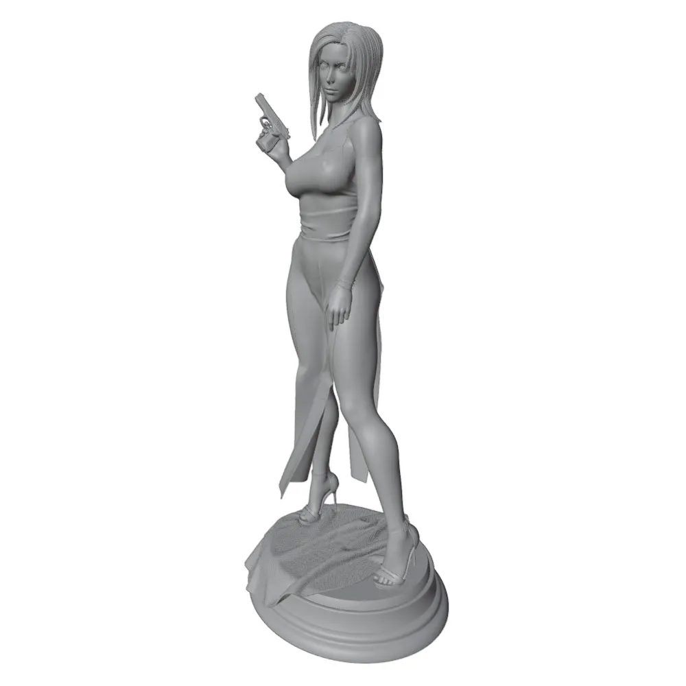 Figura guerrera femenina resina escala 1/24 – Kit DIY sin ensamblar - imagen 2