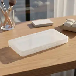 Caja transparente con tapa para documentos y tarjetas de mascota