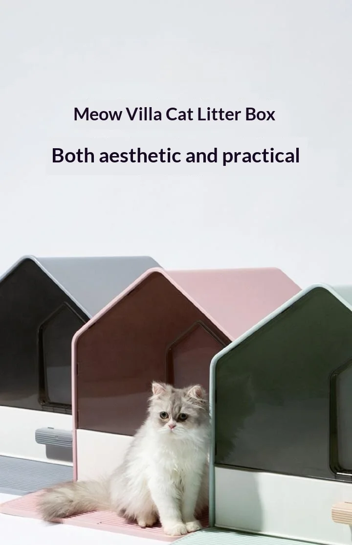 Caja de arena cerrada extra grande para gatos de interior