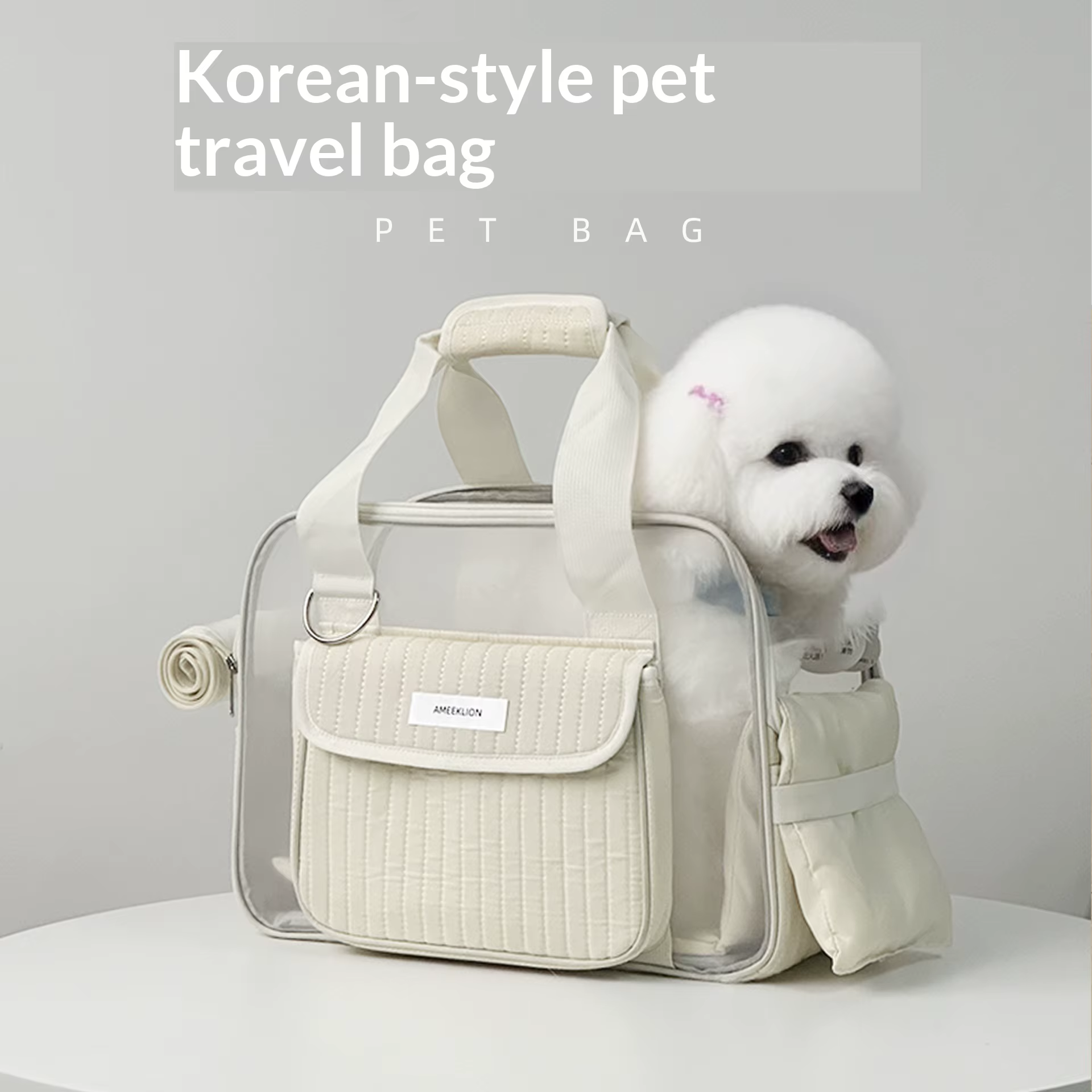 Ligera bolsa de transporte transpirable para perros y gatos pequeños