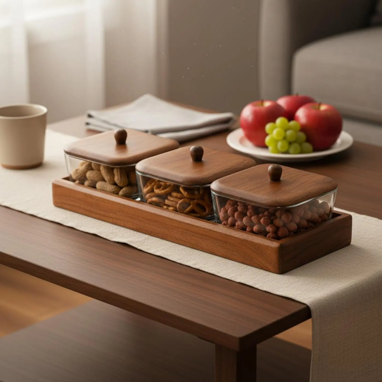 Juego de platos para aperitivos con bandeja de madera para gato y perro - imagen 3