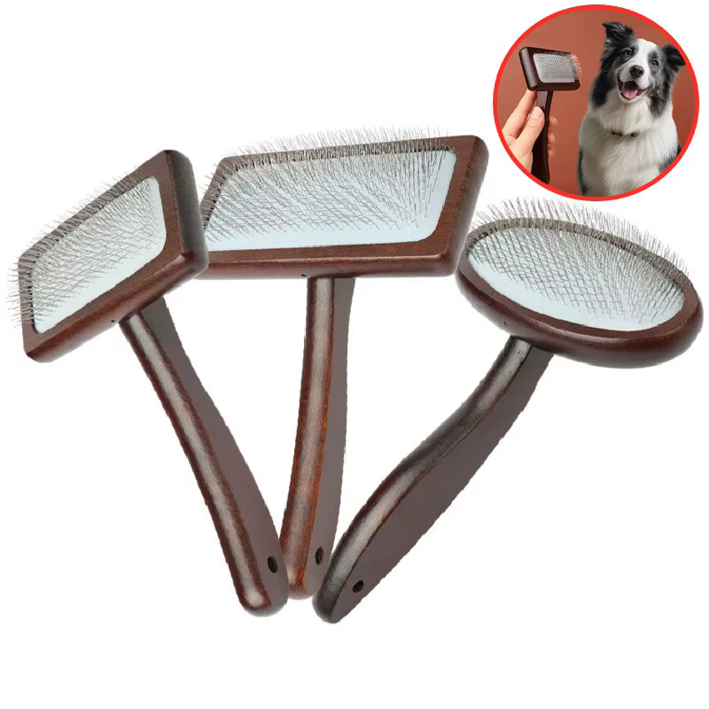 Cepillo deslanador para perros y gatos con mango de madera - imagen 2