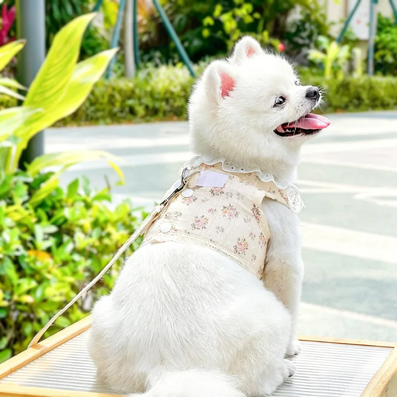 Arnés floral y correa para perro – chaleco encaje Chihuahua - imagen 5