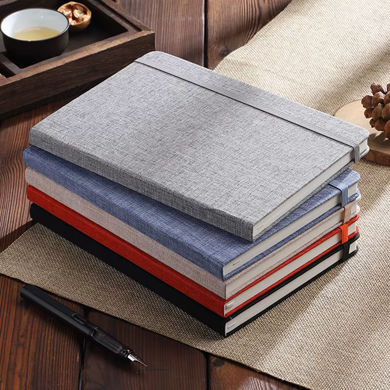 Cuaderno Planificador Diario A5 en Lino – Tapa Dura con Correa - imagen 5