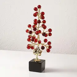 Árbol de uvas de cristal con pedestal – Adorno decorativo frutos brillantes