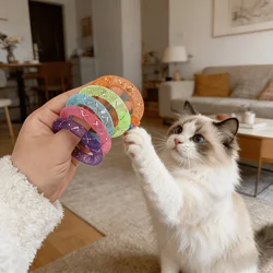 Juguetes de malla suave para gatos: donuts con campana sonora