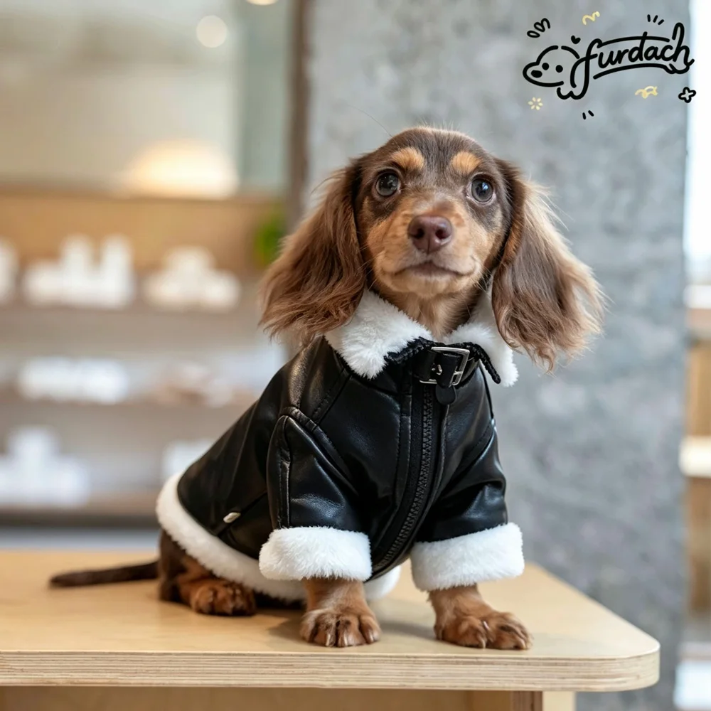 Abrigo cálido con forro polar y cremallera para perros Dachshund