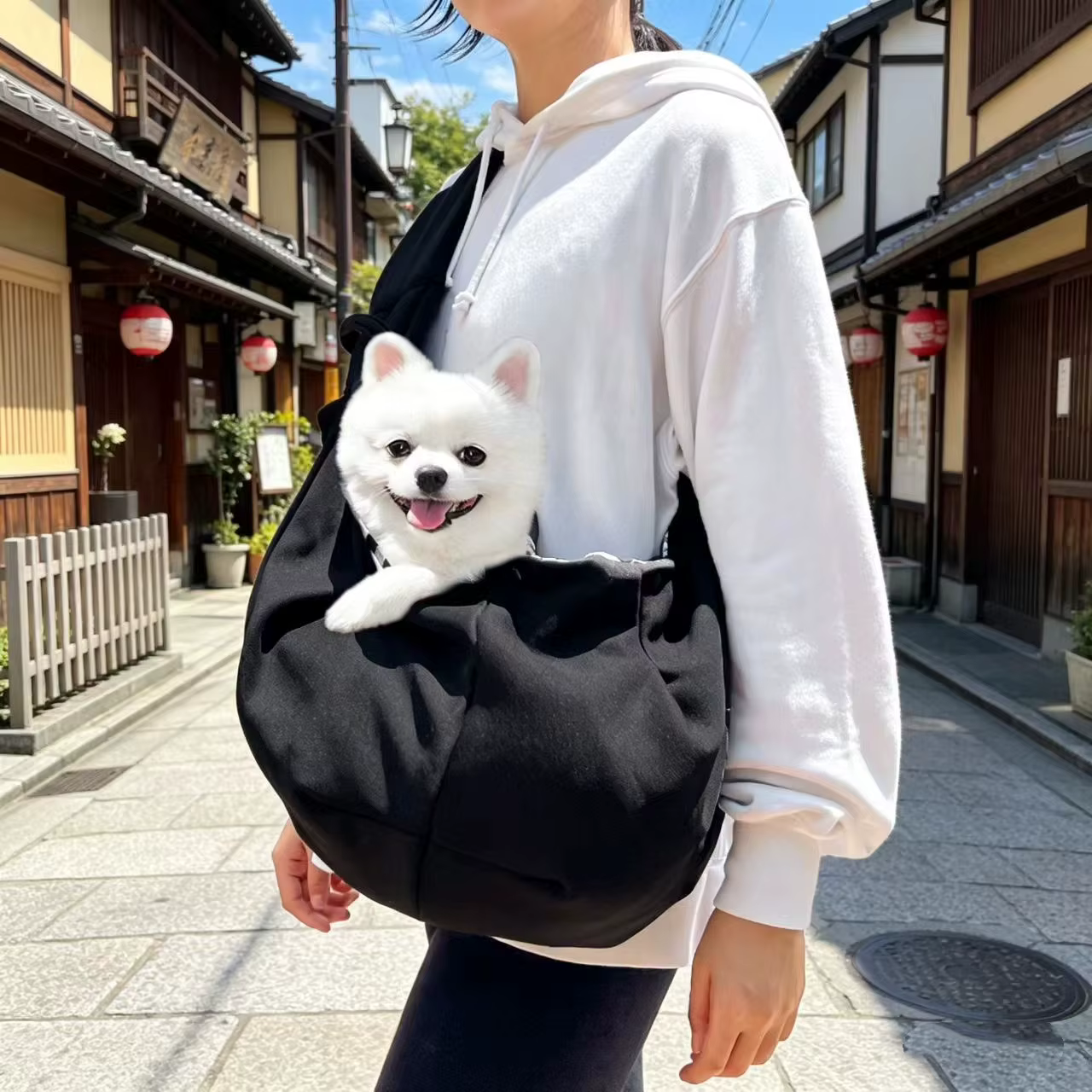 Bolso bandolera de transporte ajustable para gatitos y cachorros - imagen 5