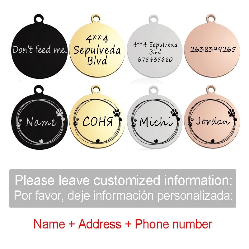 Placa grabada con datos de contacto visibles