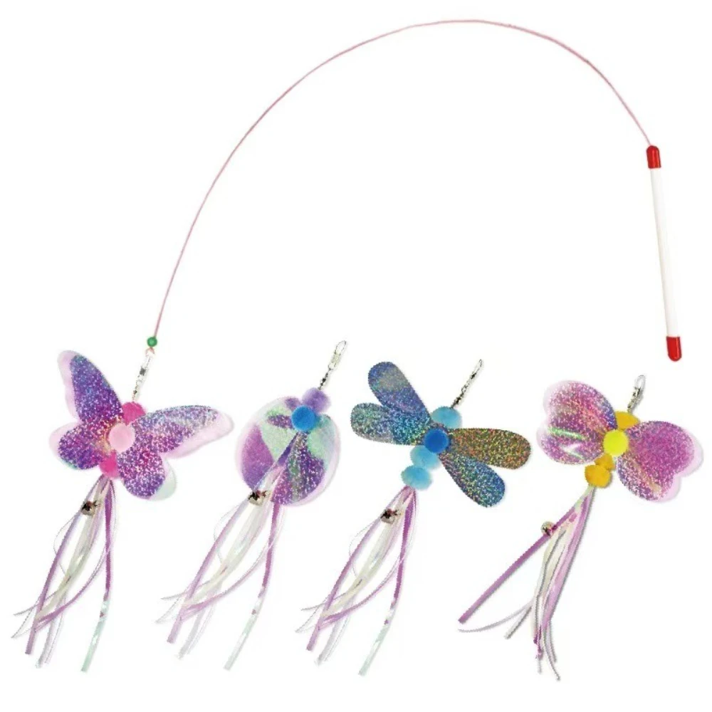 Juguete de plumas brillante para gato