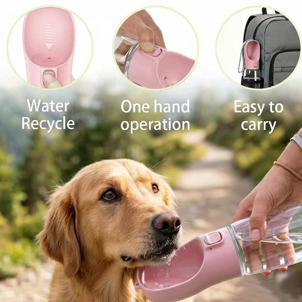 Botella de agua portátil con cordón para gatos y perros - imagen 2