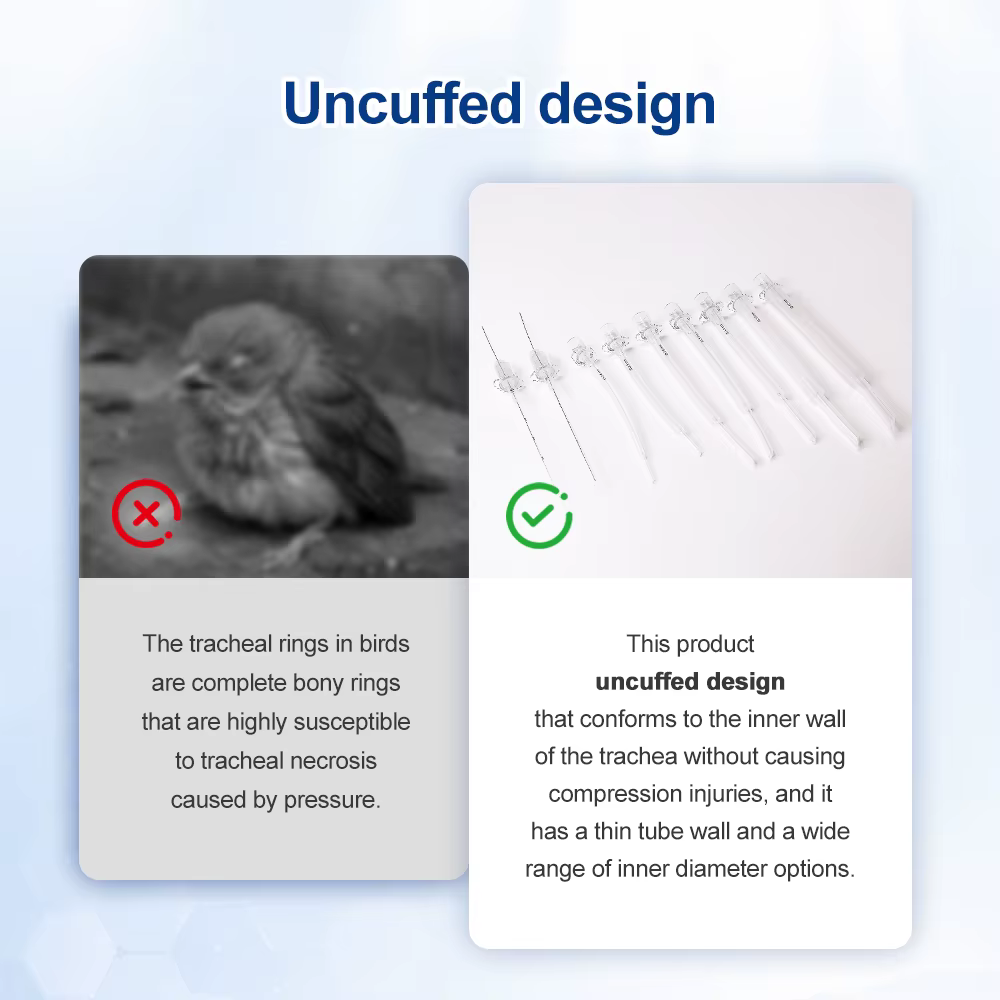 Tubo endotraqueal veterinario para aves de silicona - imagen 5