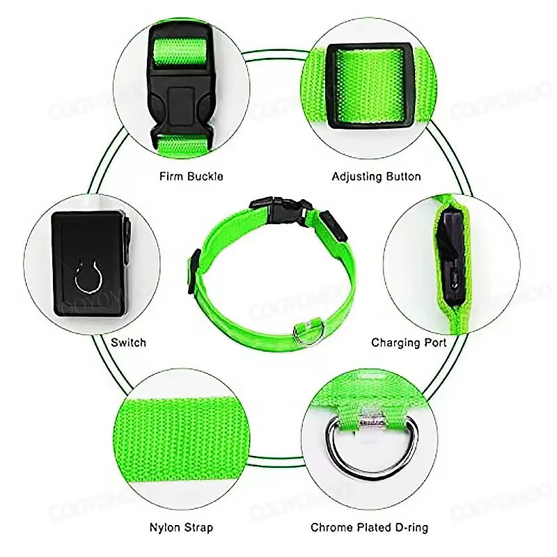 Collar LED luminoso para perros y gatos con luz nocturna USB - imagen 5