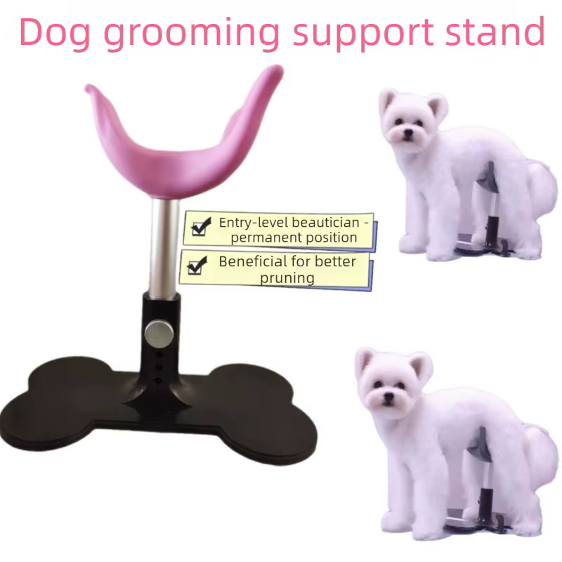 Soporte ajustable para peluquería canina de pie con barra telescópica