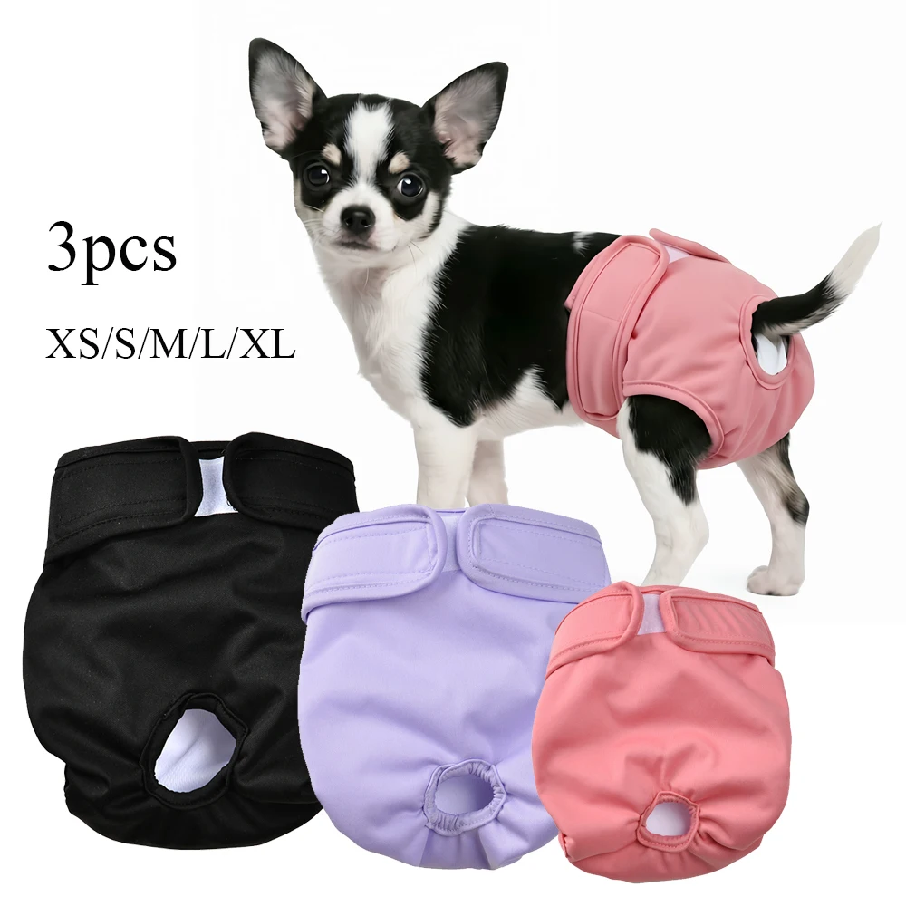 Pañales reutilizables para perros a prueba de fugas, ajustables