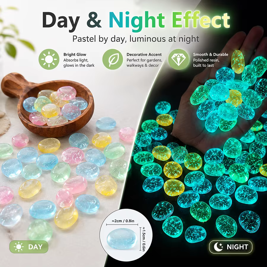 Piedras luminosas para acuario – Brillo en la oscuridad - imagen 2