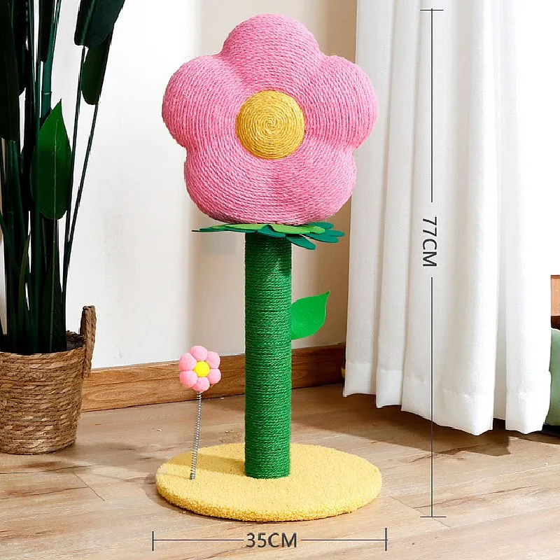 Rascador para Gatos de Sisal – Torre con Forma de Flor