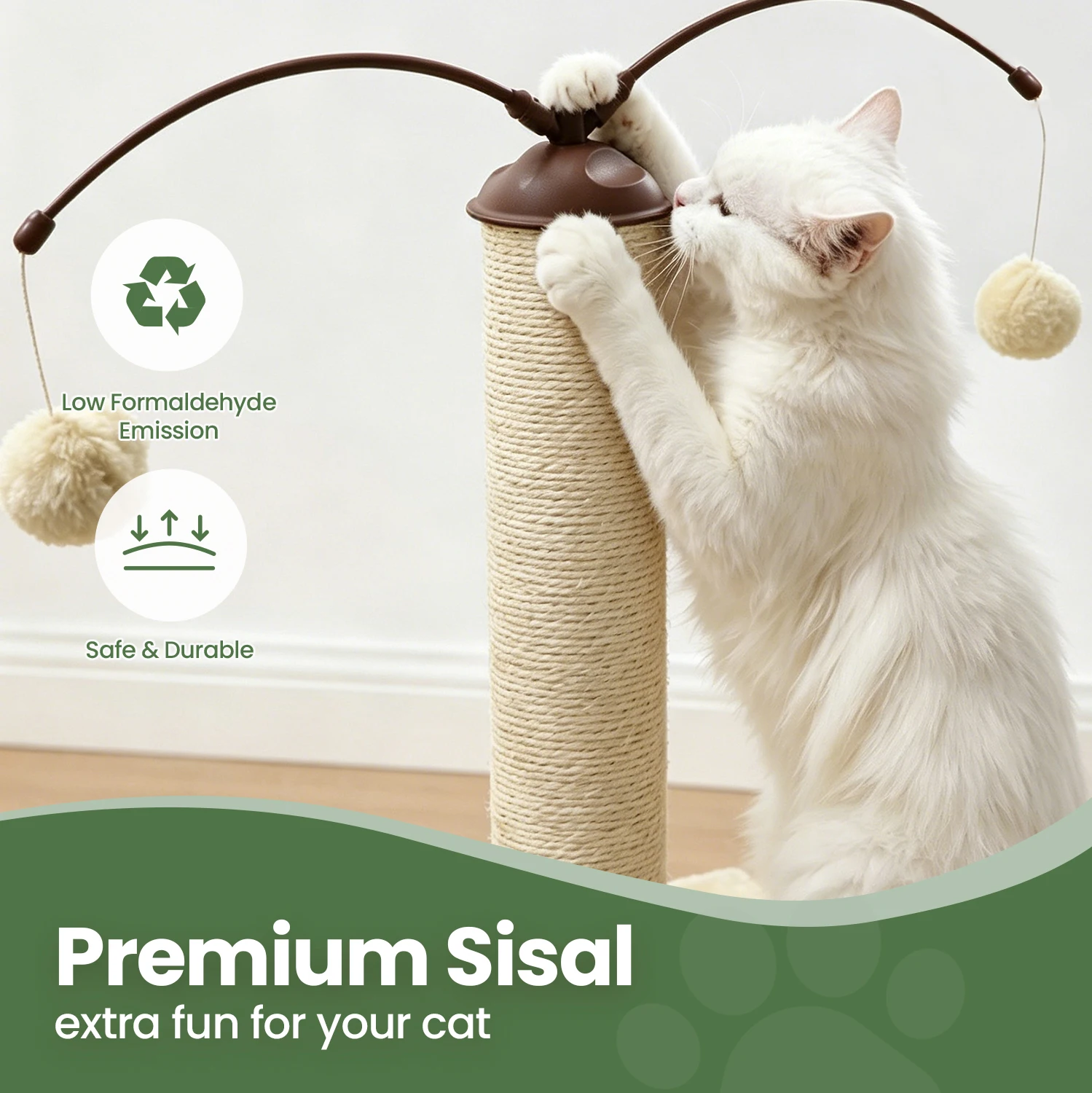 Árbol rascador para gatos con túnel sonoro y pelotas