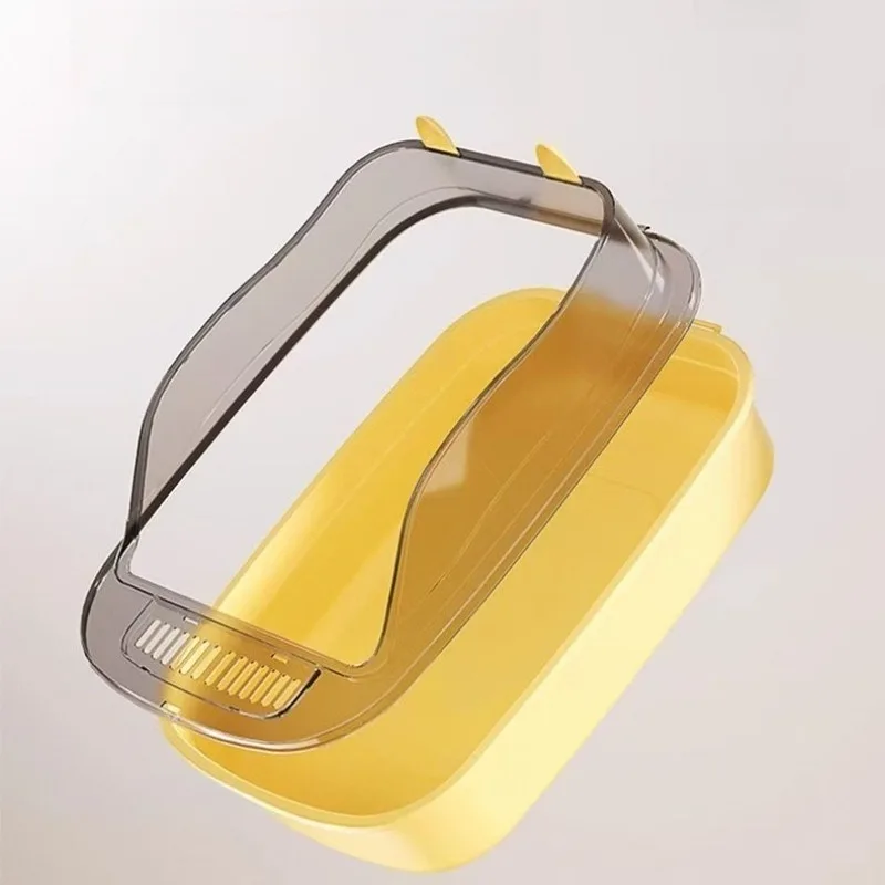 Caja de arena semicerrada para gatos con lados altos anti-salpicaduras - imagen 2