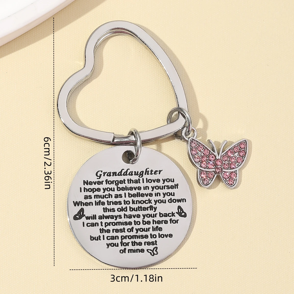 Llavero mariposa con diamantes de imitación brillante para bolso - imagen 2