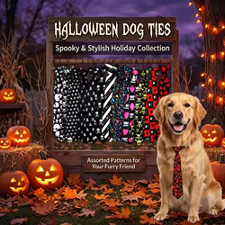 Lazos grandes para perros Halloween – corbatas ajustables de fiesta