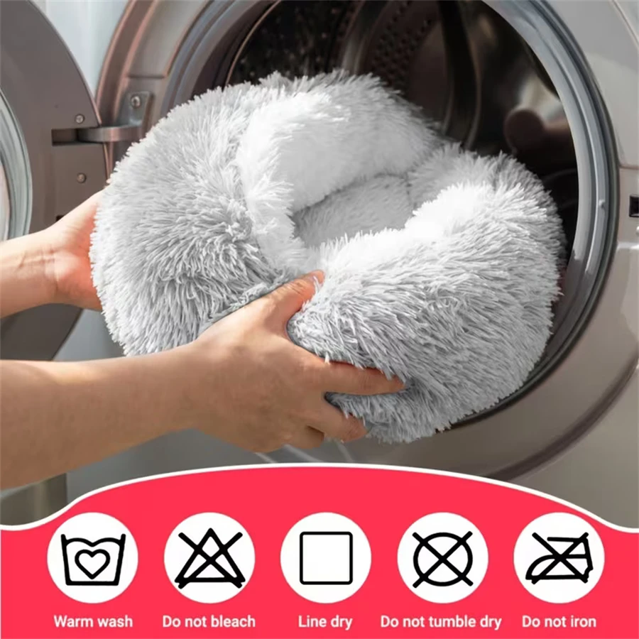Cama nido acolchada para gatos y perros pequeños, cálida de felpa - imagen 4