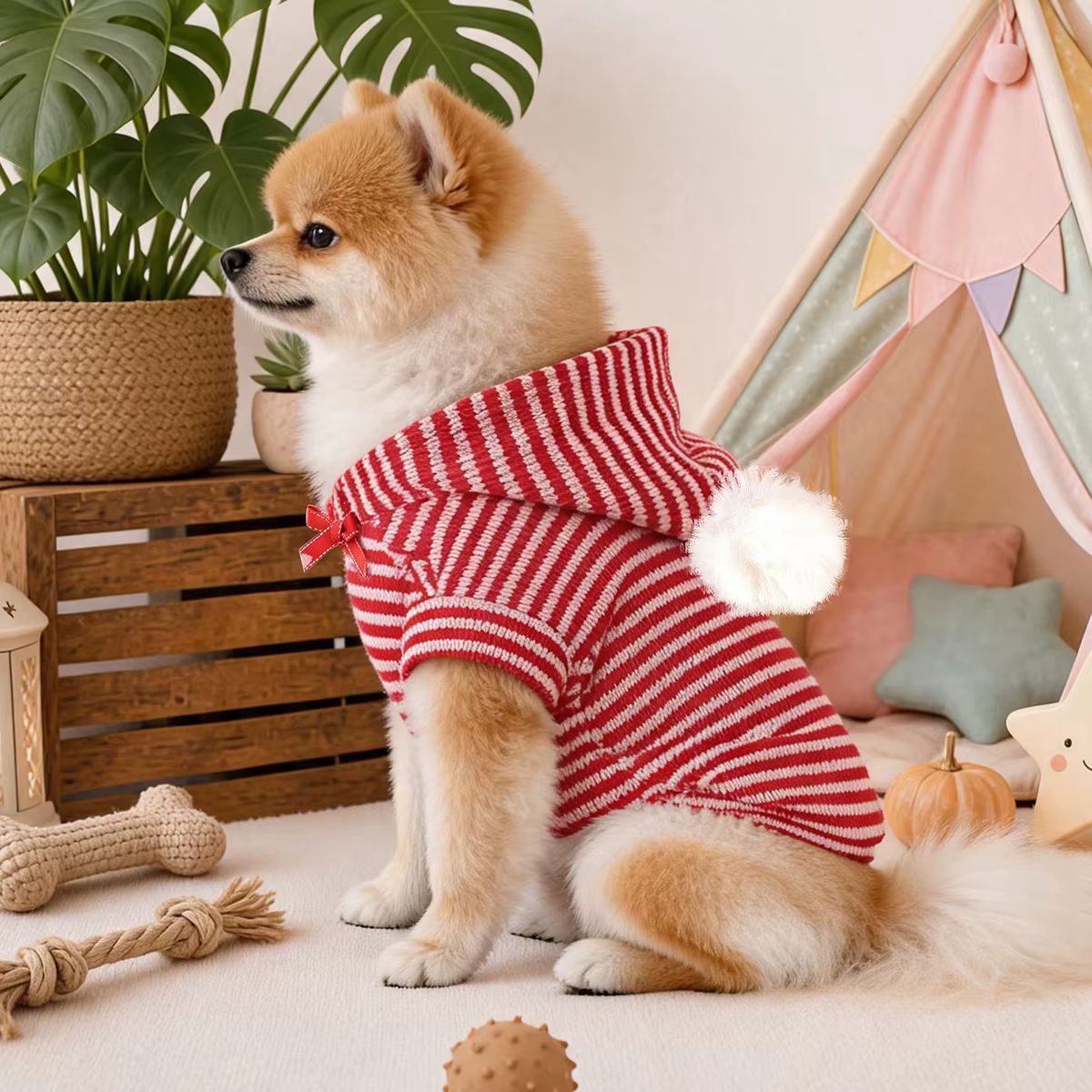 Sudadera capucha a rayas para perros pequeños – Chihuahua y Yorkshire - imagen 2