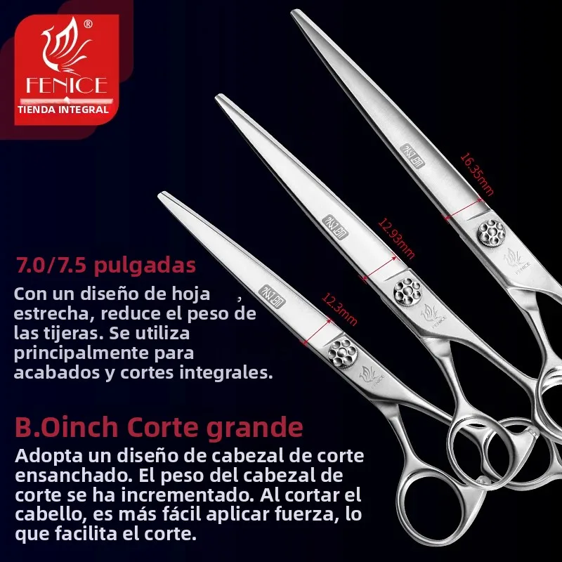 Tijeras de Peluquería Canina Fenice – Corte Profesional Acero JP VG10 - imagen 2