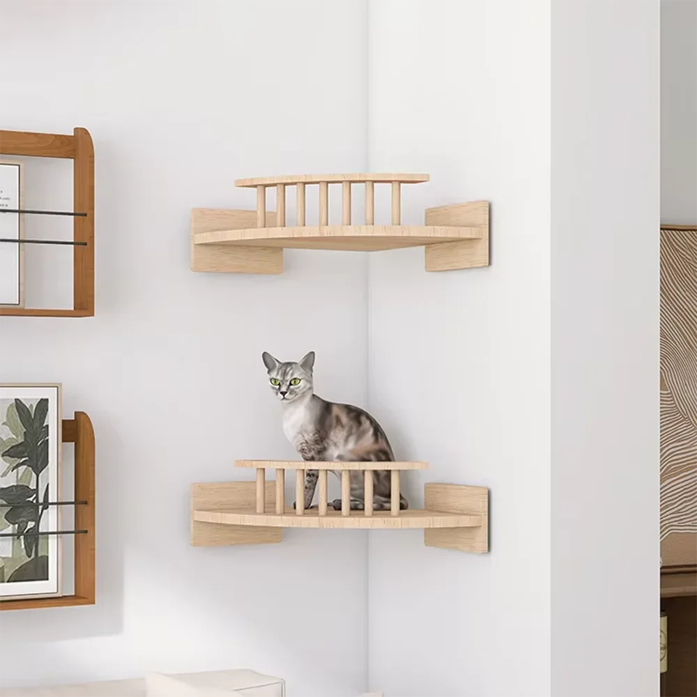 Estantes pared gato plataforma esquina y salto para trepar dormir - imagen 2