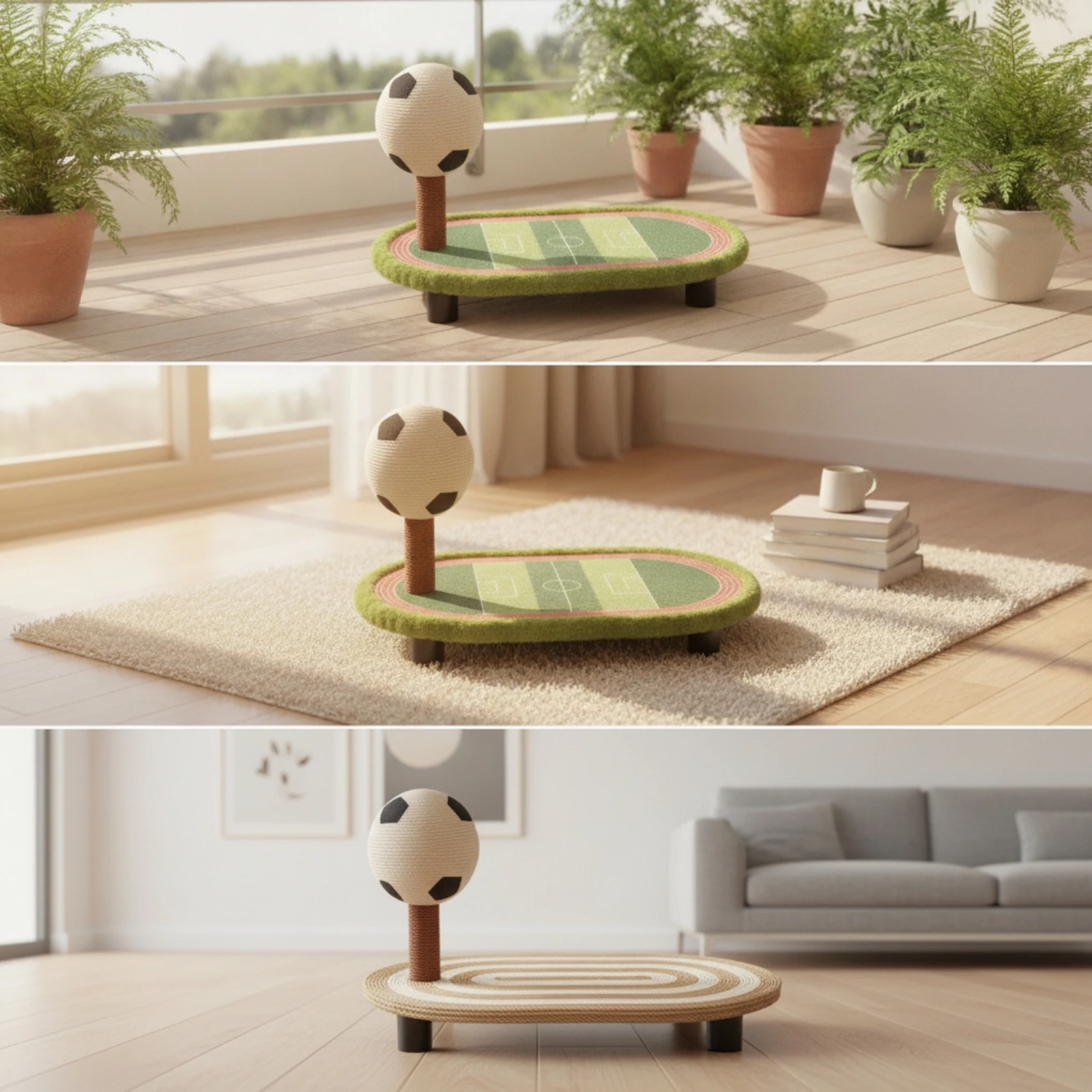 Rascador para Gatos con Bola – Diseño Alto y Bajo para Sala y Dormitorio - imagen 5