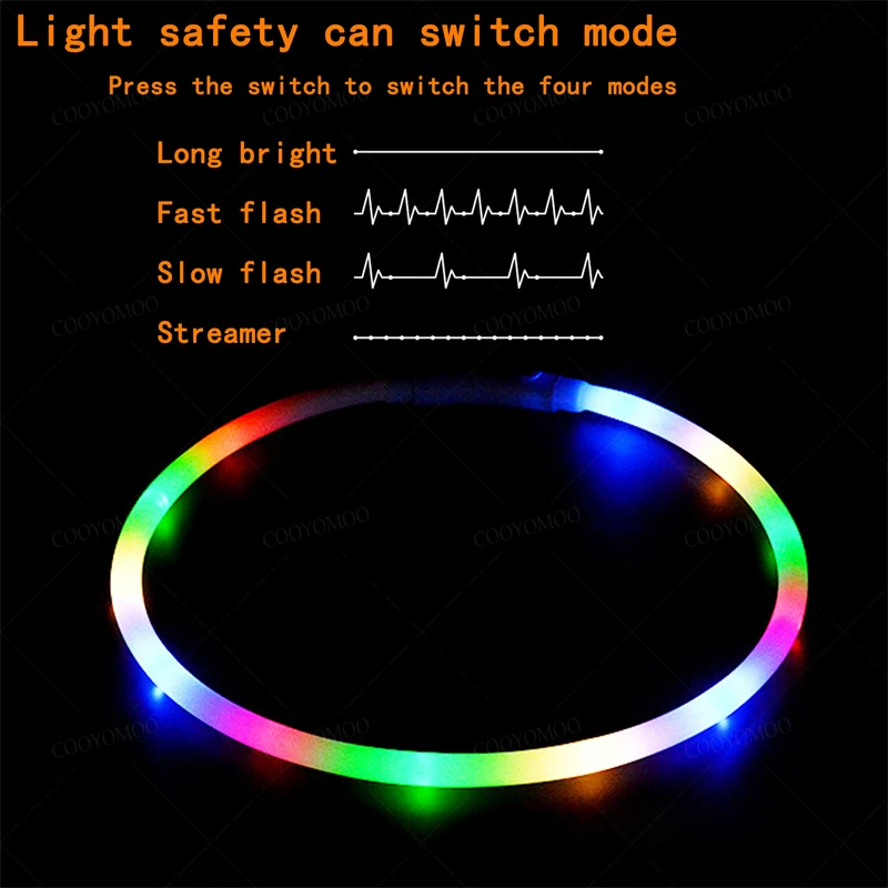 Collar LED iluminado en la oscuridad