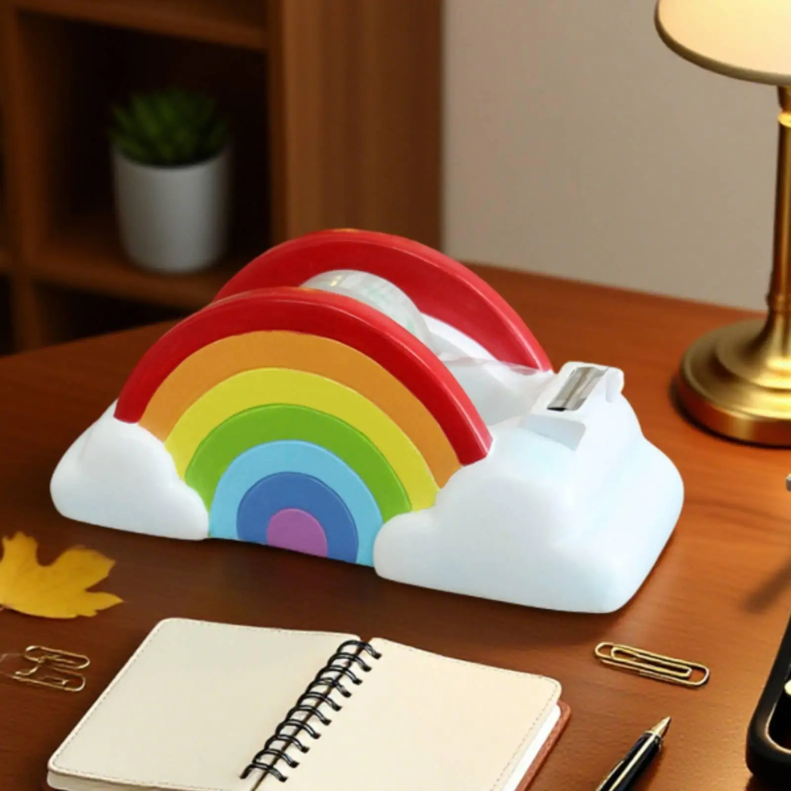Dispensador de cinta adhesiva diseño arcoíris para manualidades y papelería - imagen 4