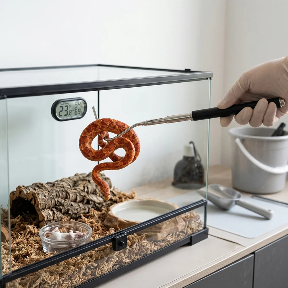 Pinza extensible anti-mordeduras para serpientes, gancho telescópico - imagen 3