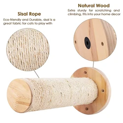 Rascador para gatos de pared con escalera de cuerda y plataformas