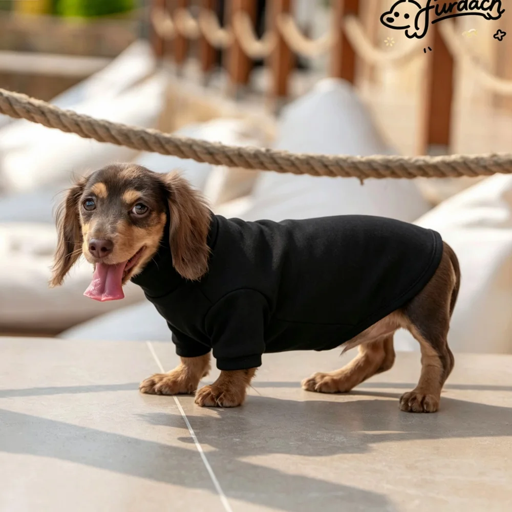 Abrigo polar de cuello alto para perros salchicha mini en invierno - imagen 4