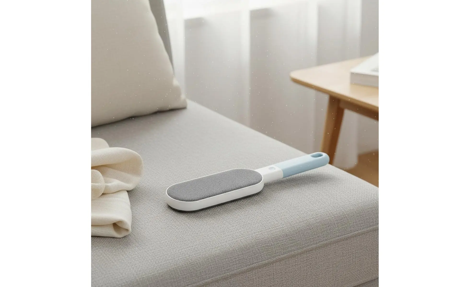 Cepillo ecológico de limpieza de pelo en textiles