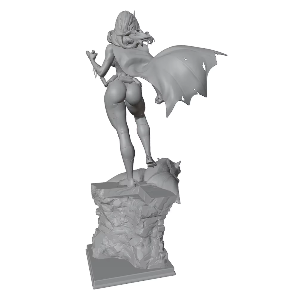 Miniatura figura Anime NSFW impresa en 3D, sin montar y gris - imagen 4