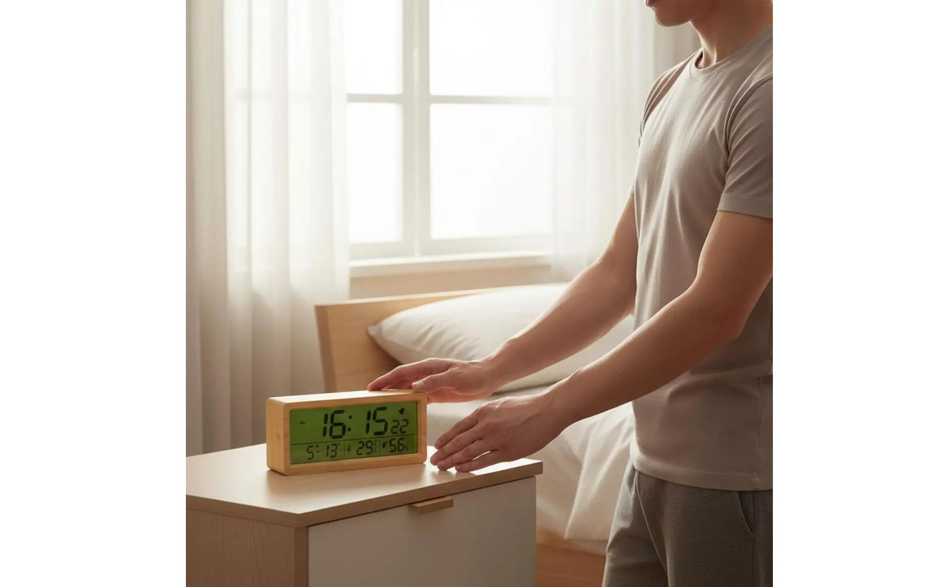 Detalle del diseño de madera y lectura cómoda