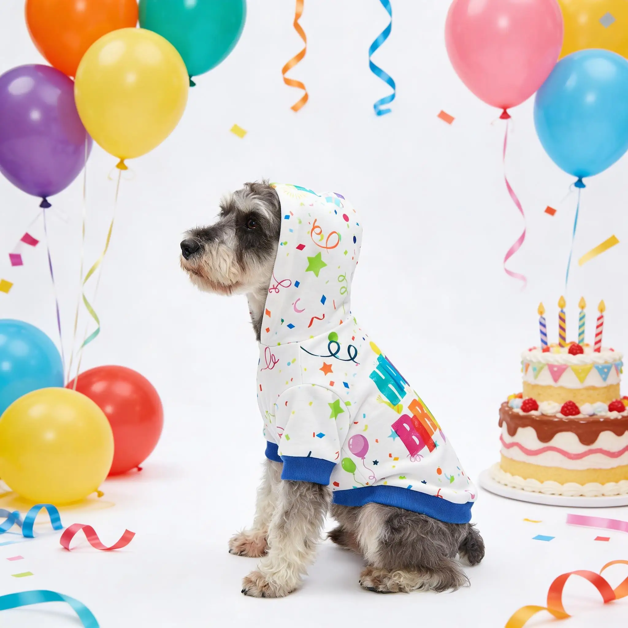 Sudadera con capucha Feliz Cumpleaños para perros y gatos pequeños - imagen 2