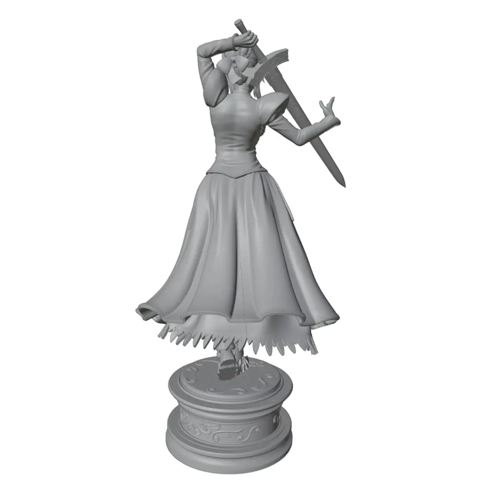 Estatua personaje anime miniatura GK gris impresa en 3D, DIY sin pintar - imagen 3