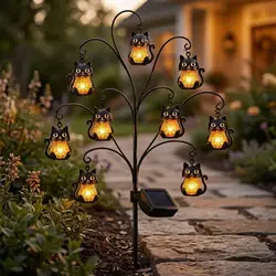 Luz solar estaca tronco Halloween para jardín exterior