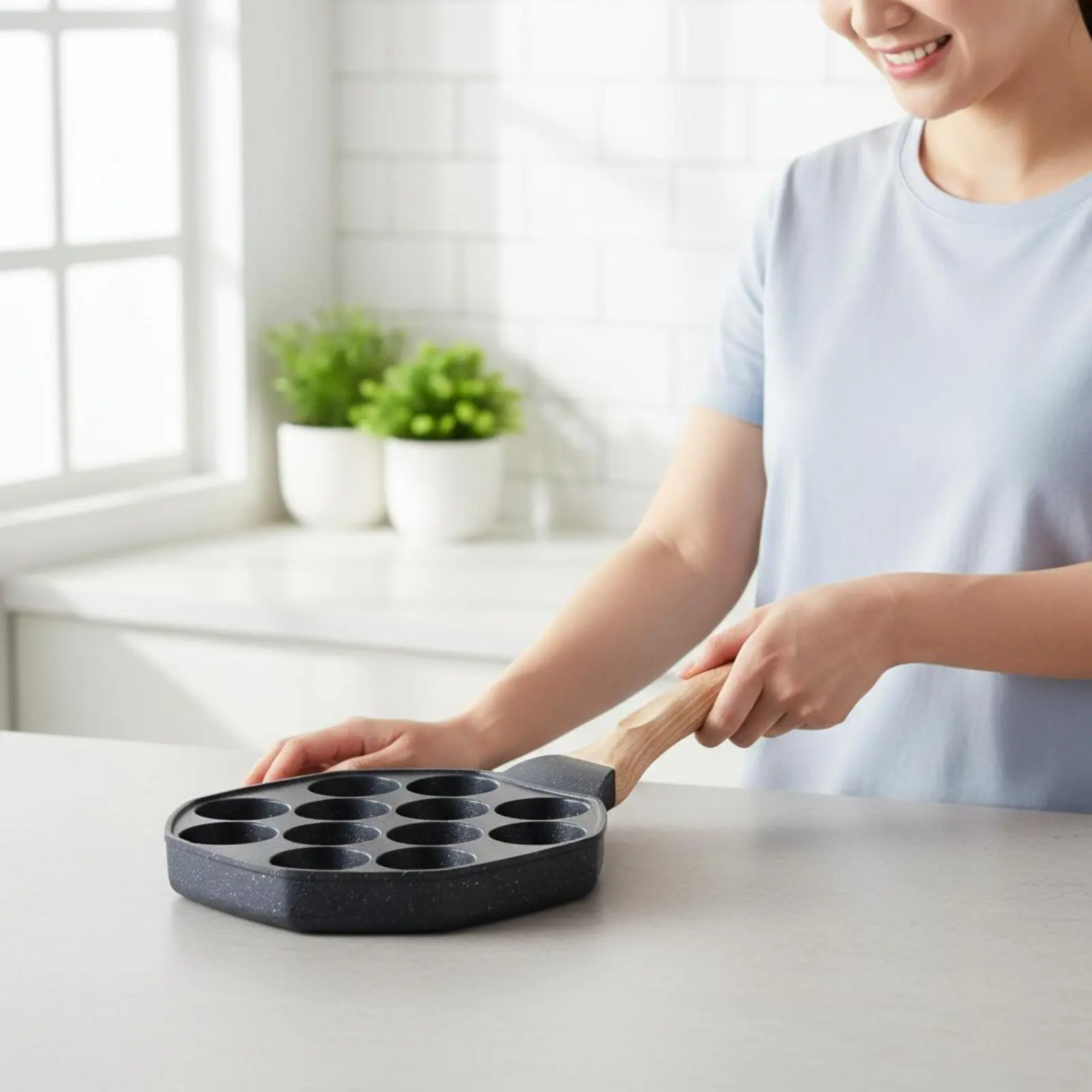 Sartén para huevos de codorniz fácil de limpiar y cocinar