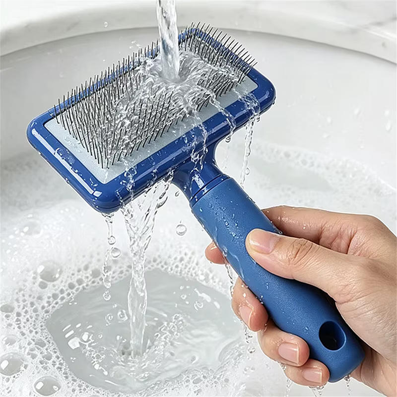 Cepillo suave masaje para gatos y perros: anti nudos, acero inox - imagen 4
