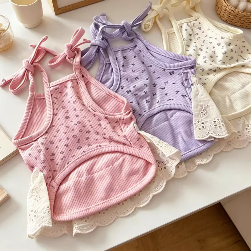 Vestido de encaje con volantes para perros y gatos – Disfraz Bichón - imagen 5
