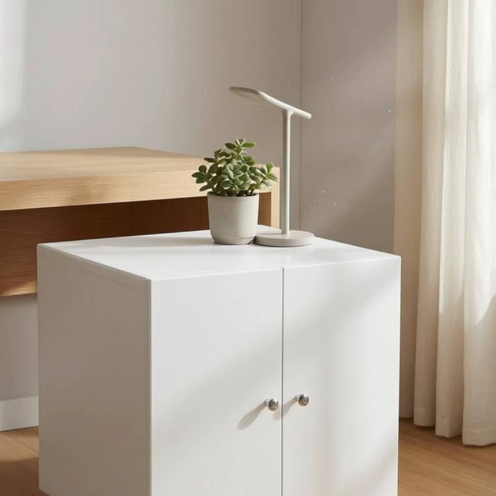 Mueble de almacenamiento metálico con puertas para gatos y perros - imagen 3