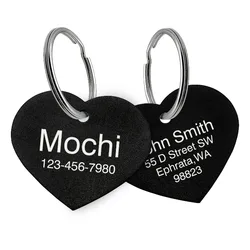 Placa personalizada para perro o gato – Nombre con forma de corazón